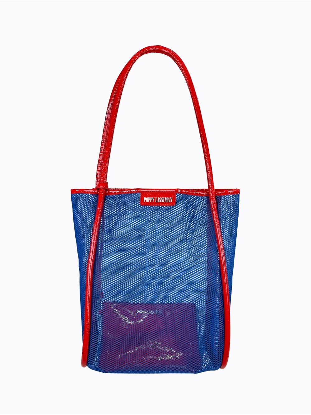 Poppy Lissiman Nana Blue Mesh Tote with Red Trim - Picture 5 of 6